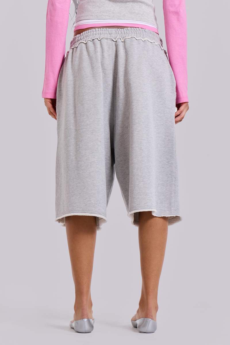 Jaded London Grey Marl Monster Jogger Shorts Grey