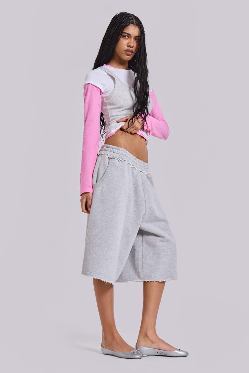 Jaded London Grey Marl Monster Jogger Shorts Grey