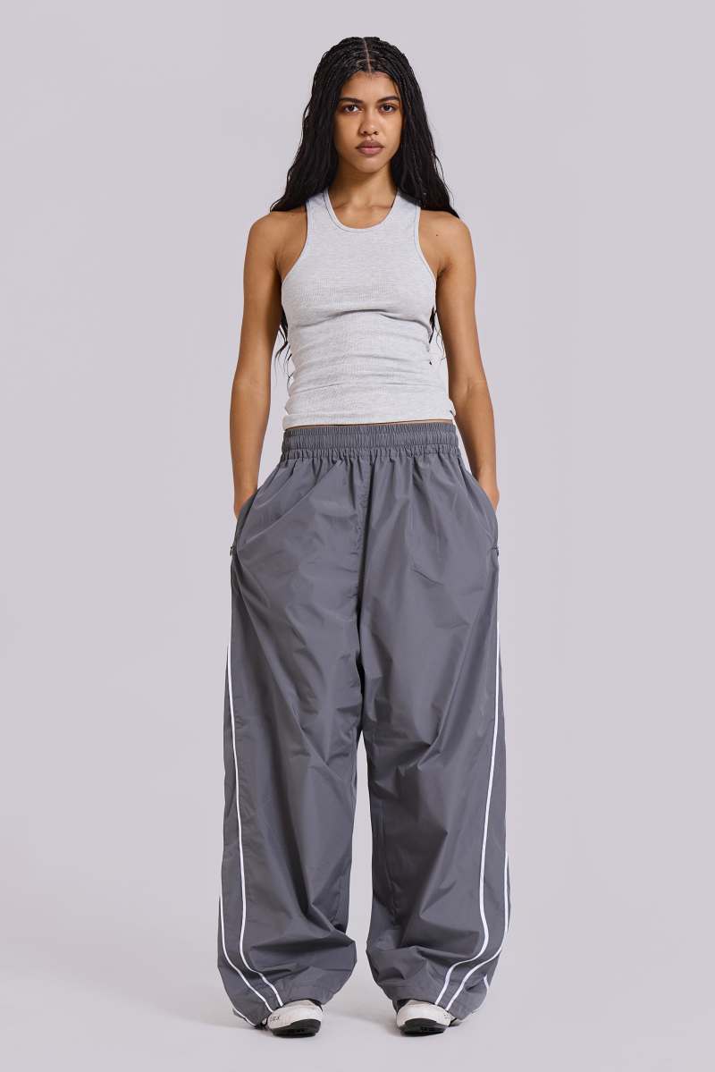 Jaded London Grey Rib Longline Vest Grey