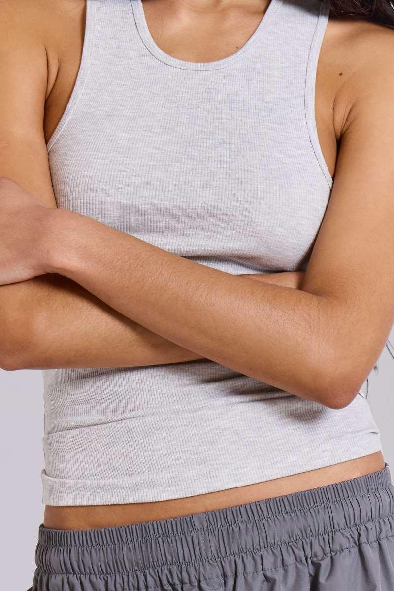 Jaded London Grey Rib Longline Vest Grey