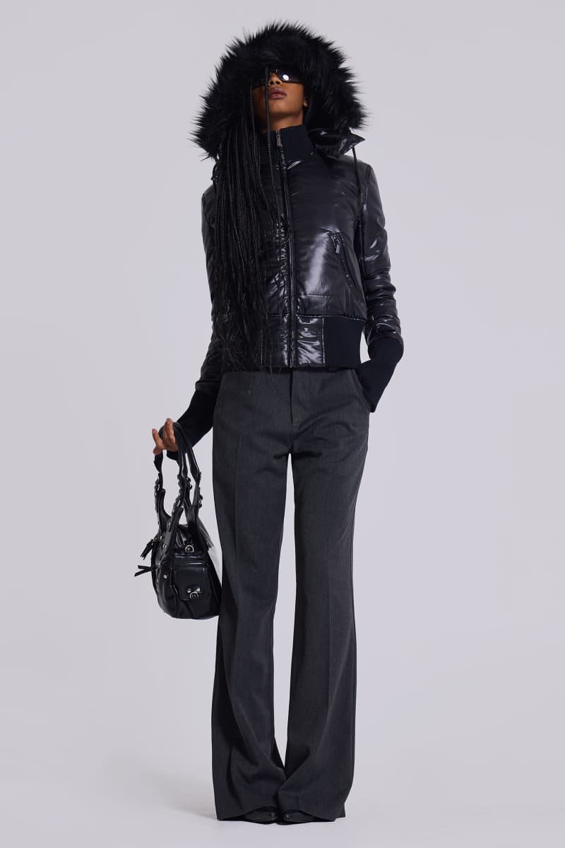 Jaded London Grey Stacked Bootcut Suit Pants Grey