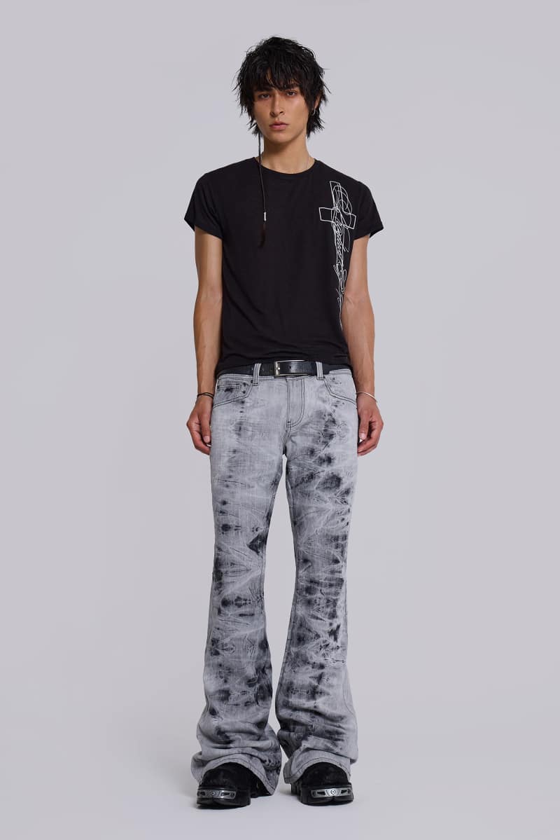 Jaded London Grey Tie Dye Drift Jeans Grey