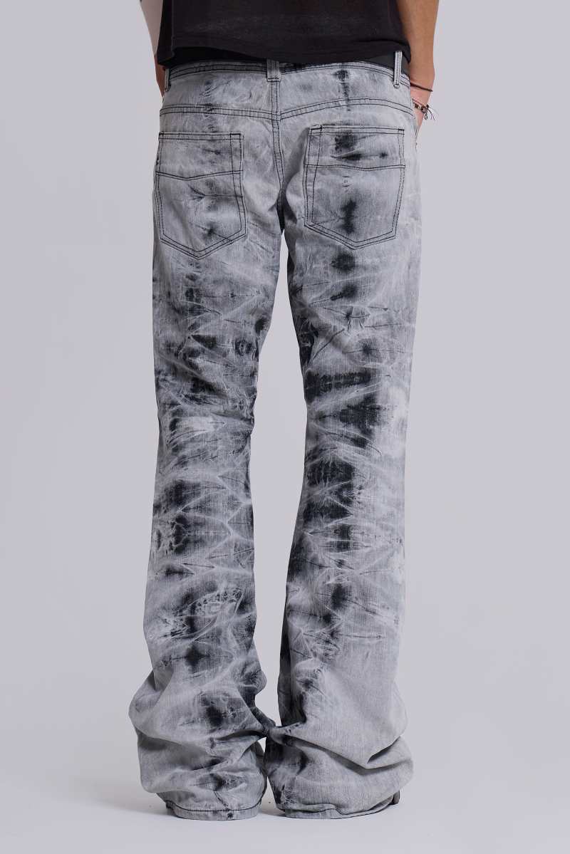 Jaded London Grey Tie Dye Drift Jeans Grey