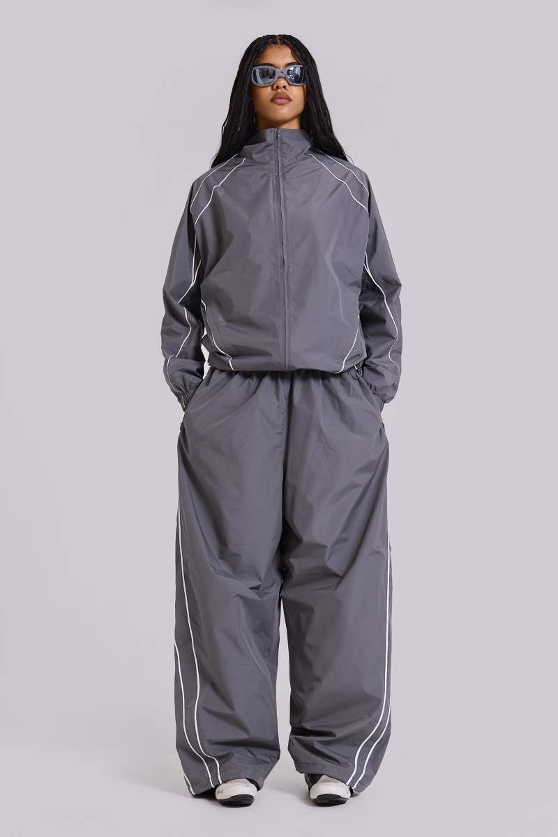 Jaded London Grey Vapor Tracksuit Bottoms Grey