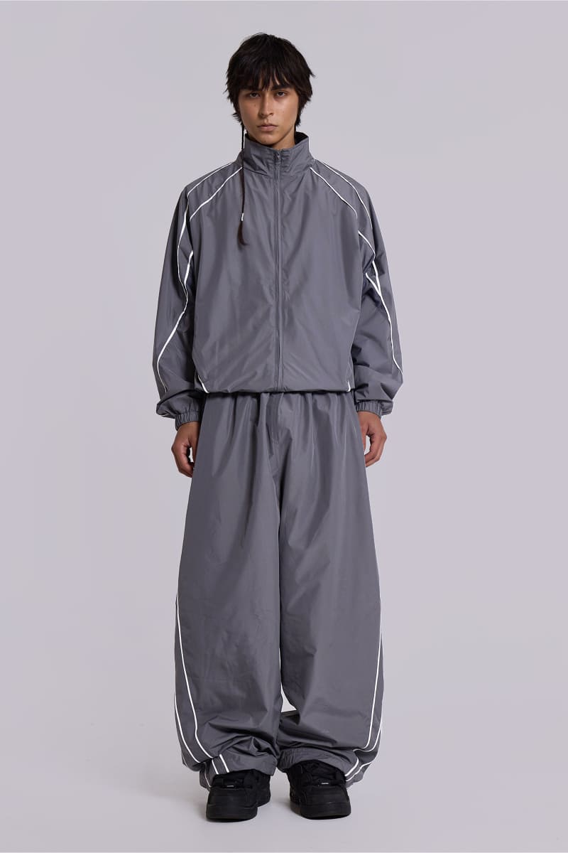 Jaded London Grey Vapor Tracksuit Bottoms Grey