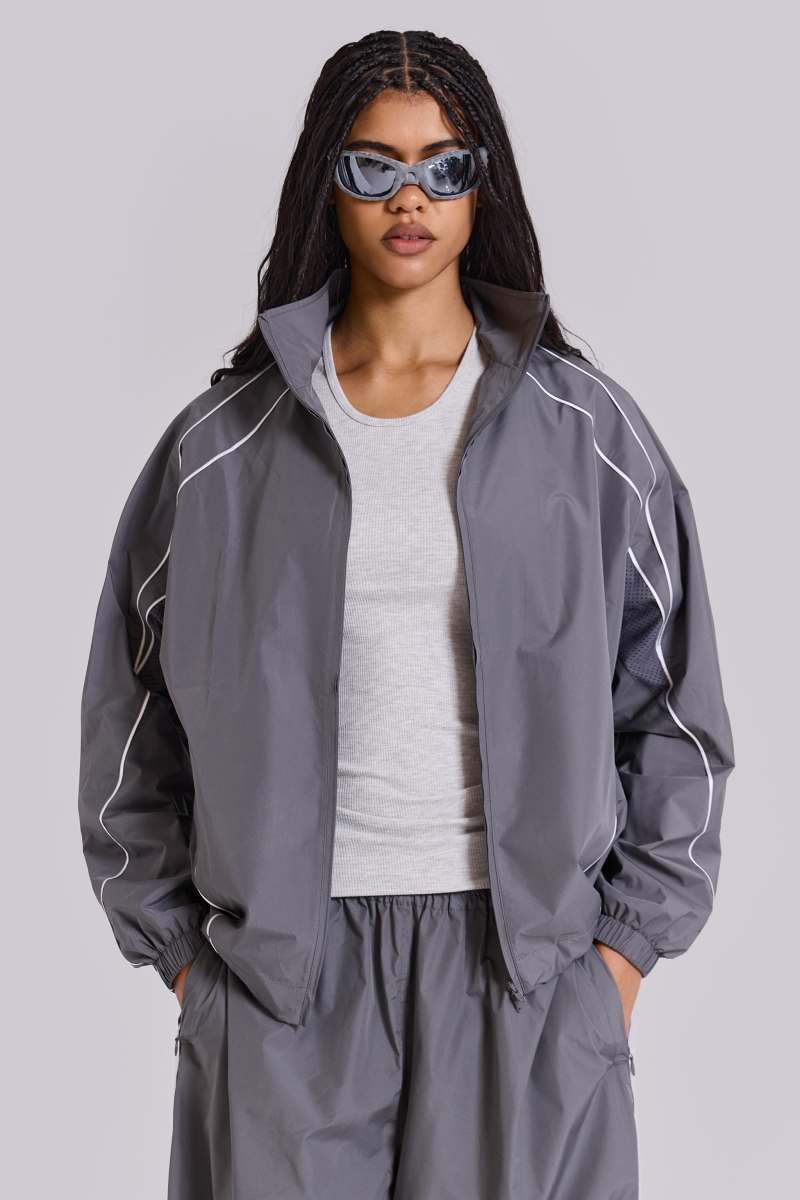 Jaded London Grey Vapor Tracksuit Top Grey