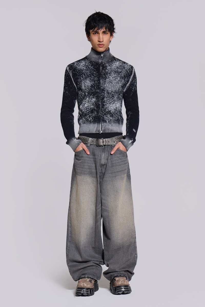 Jaded London Grey Washed XL Colossus Jeans Grey