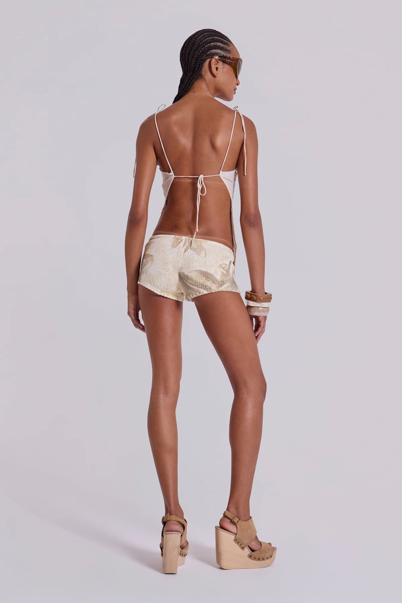 jaded london Halia Asymmetric Knit Top Cream