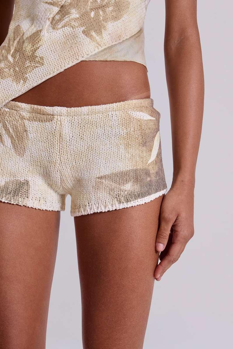 jaded london Halia Knit Mini Shorts Cream