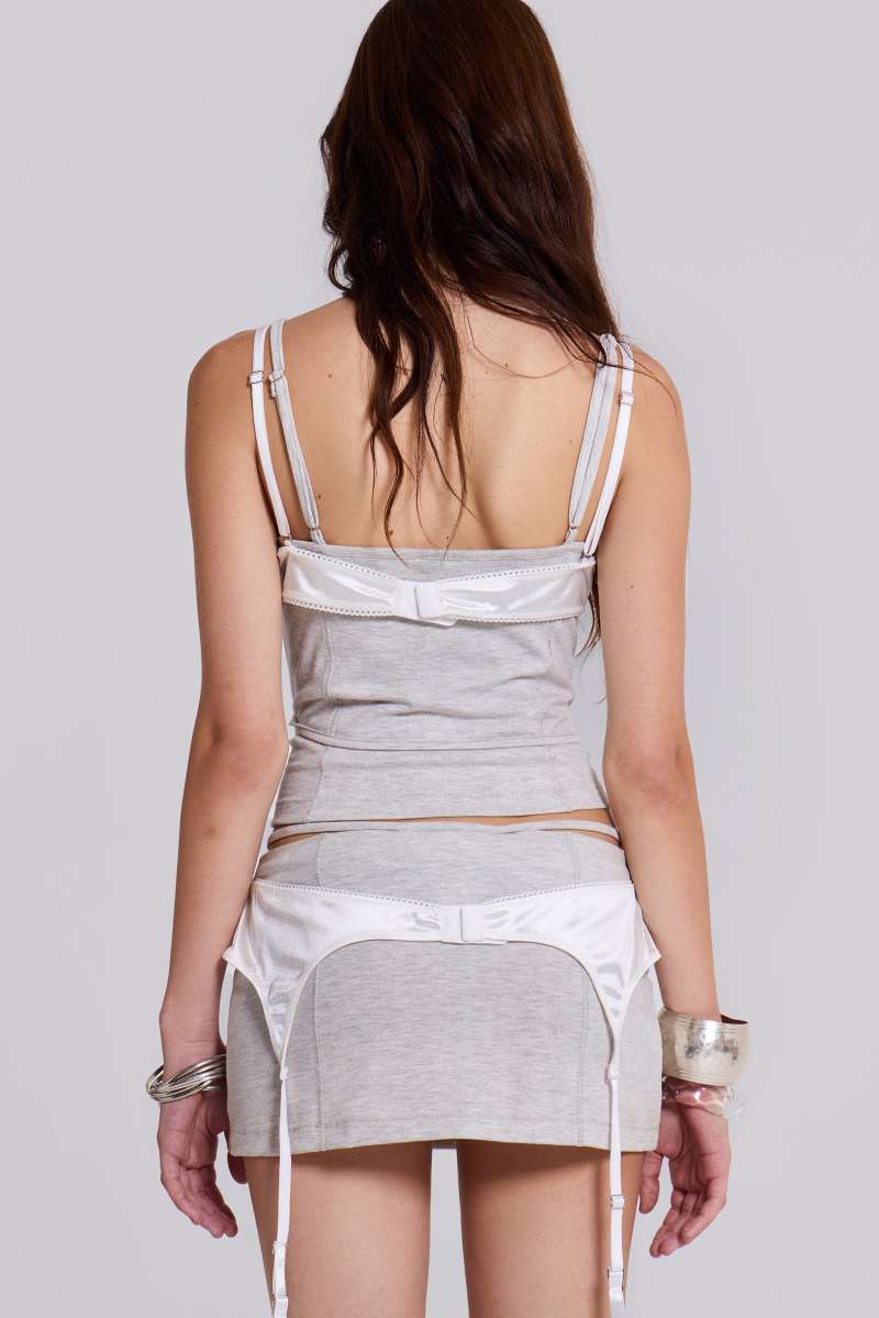 Jaded London In Lust Strappy Bralet Top Grey