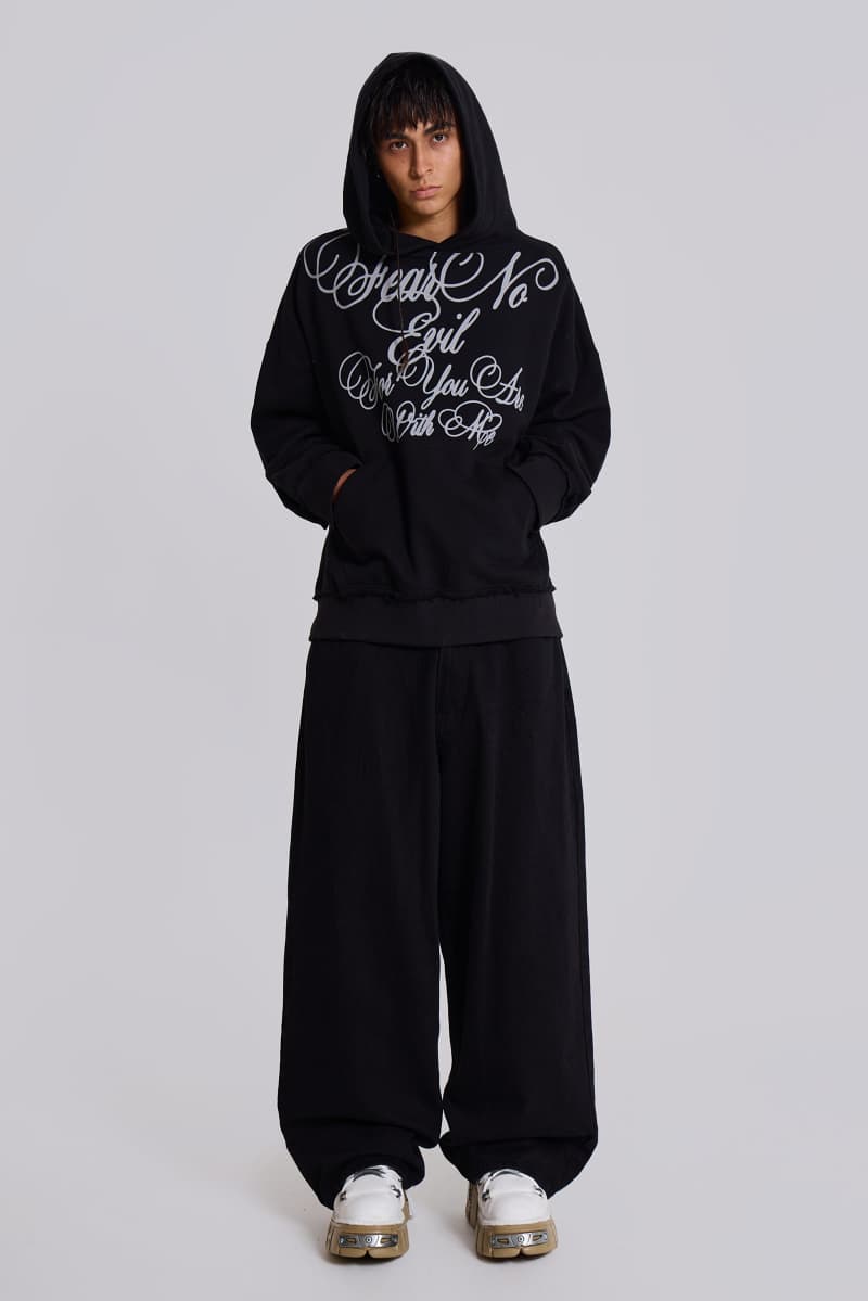 Jaded London Kasper Script Hoodie Black