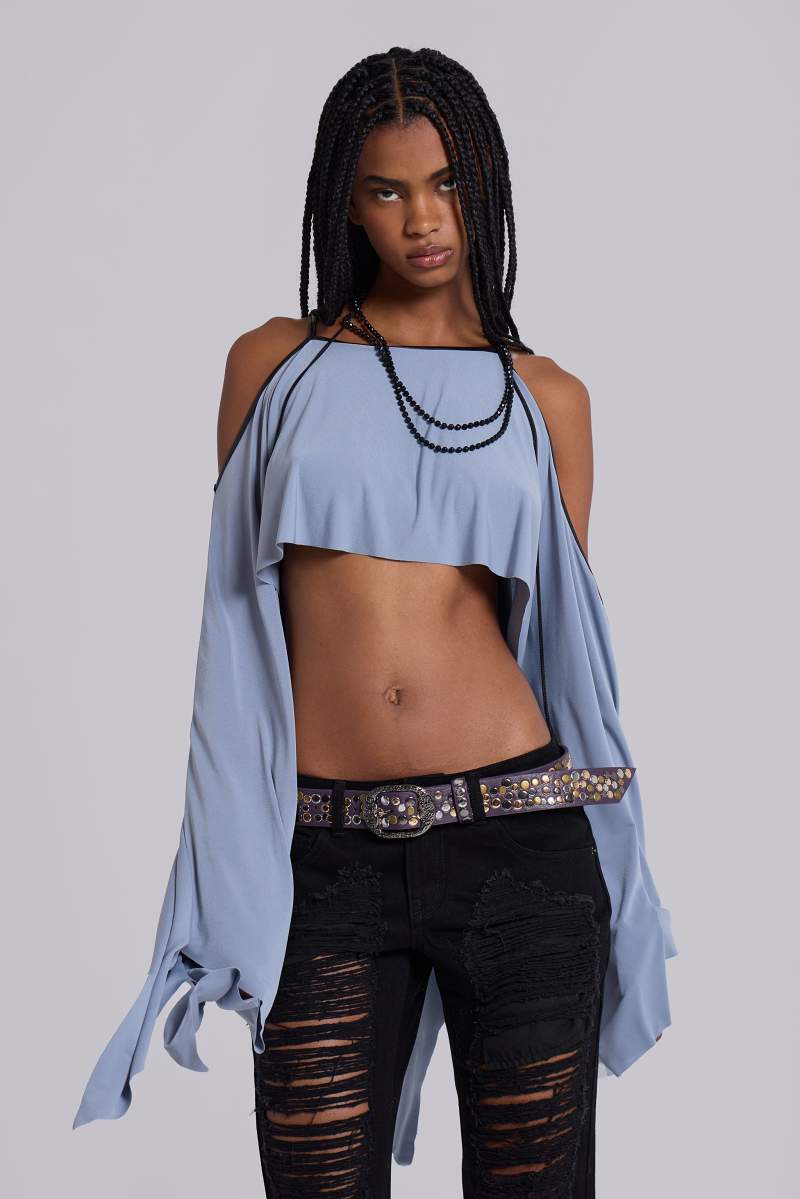 Jaded London Kendra Cape Top Blue