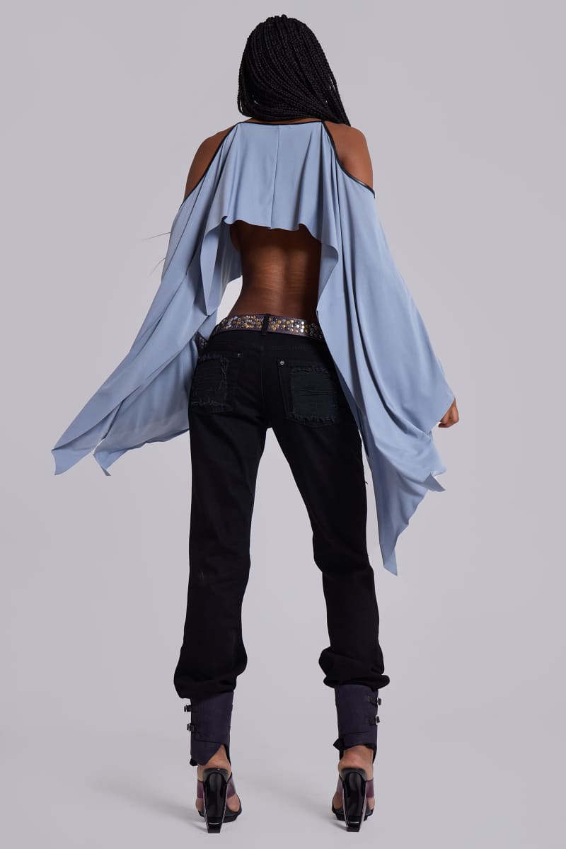 jaded london Kendra Cape Top Blue