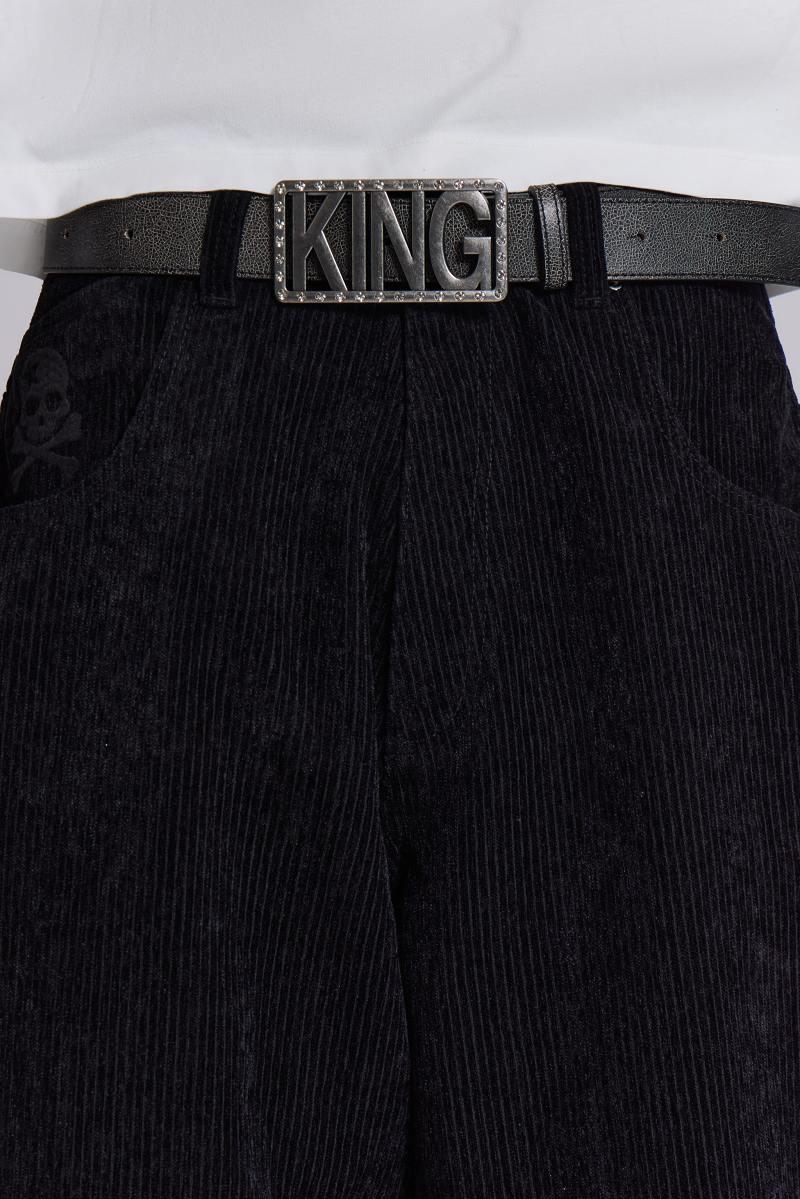 jaded london King Leather Belt Black