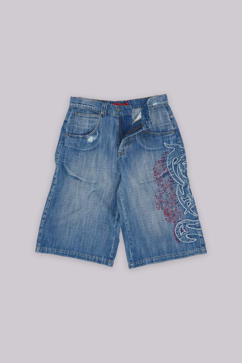 jaded london Layered Tribal XL Colossus Jorts Blue
