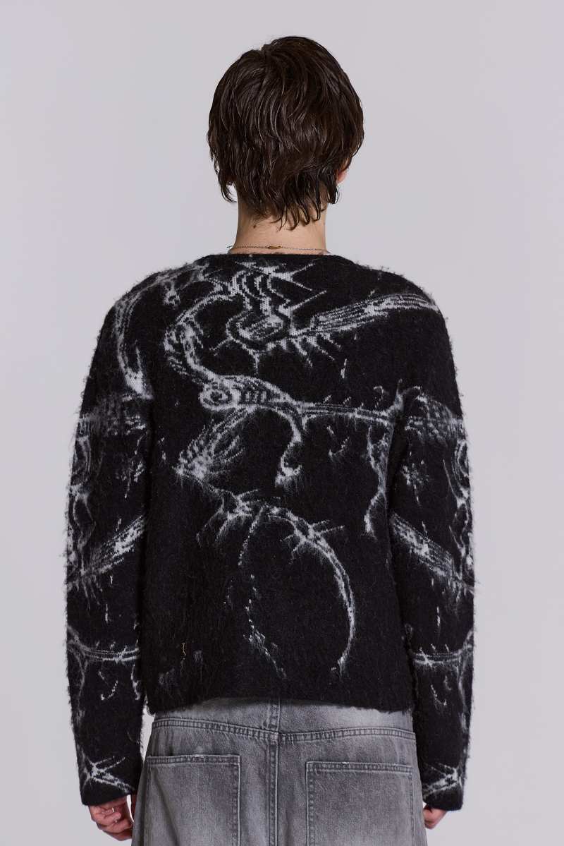 Jaded London Lazy Willy Brushed Knit Jumper Black