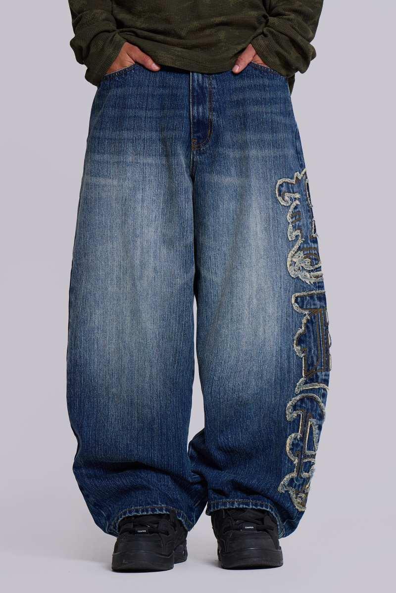 jaded london LDN Applique XL Colossus Jeans Blue