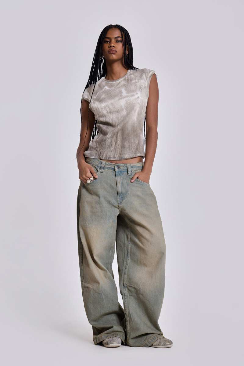 Jaded London Light Wash Colossus Jeans Blue