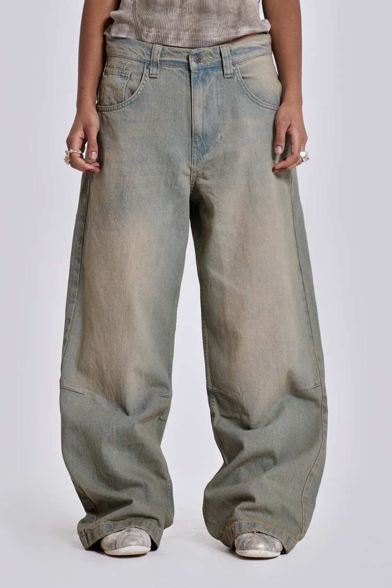jaded london Light Wash Colossus Jeans Blue