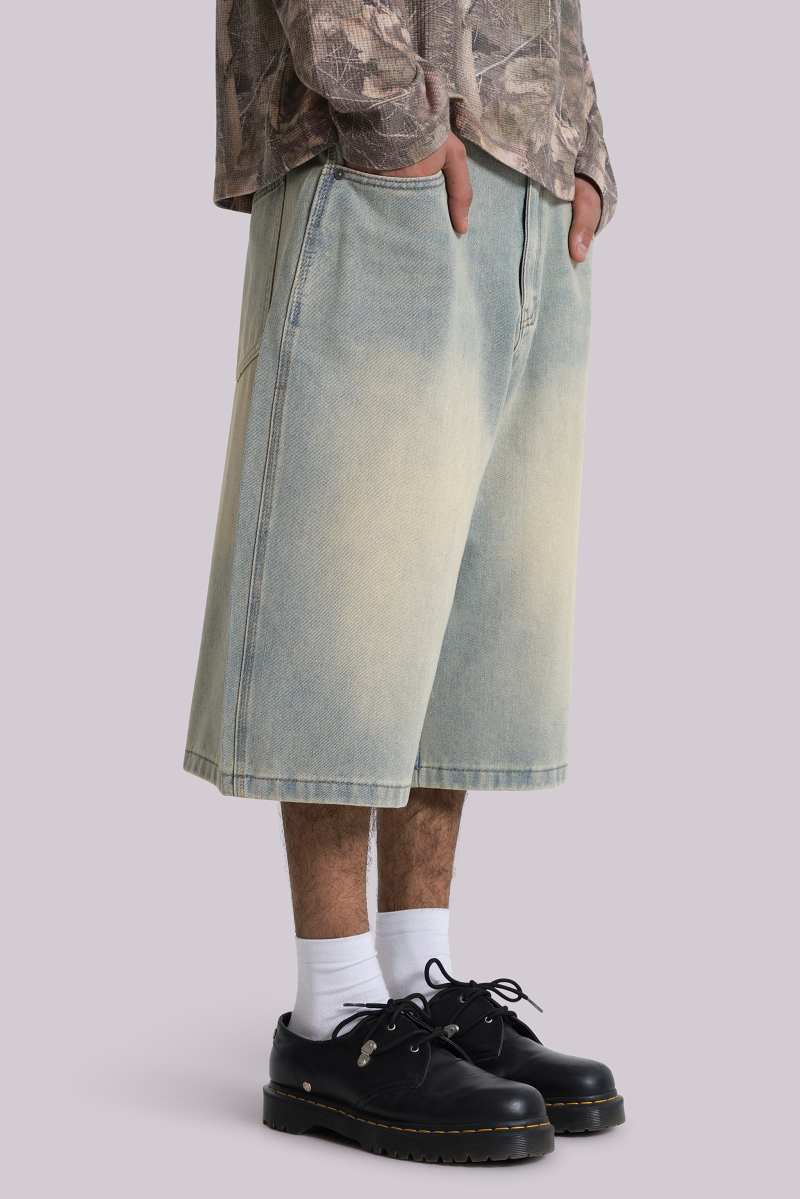 Jaded London Light Wash Jumbo Jorts Blue