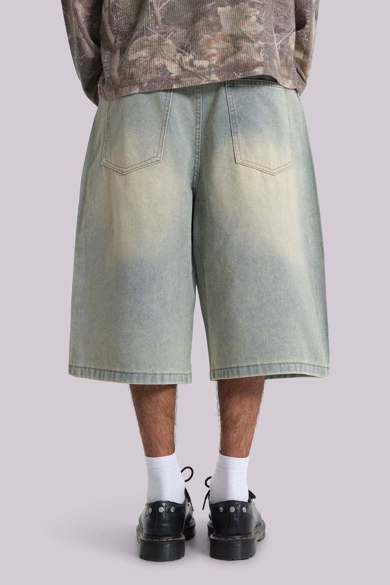 Jaded London Light Wash Jumbo Jorts Blue
