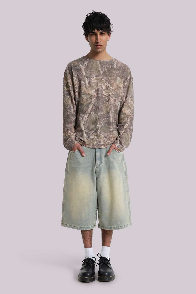 jaded london Light Wash Jumbo Jorts Blue