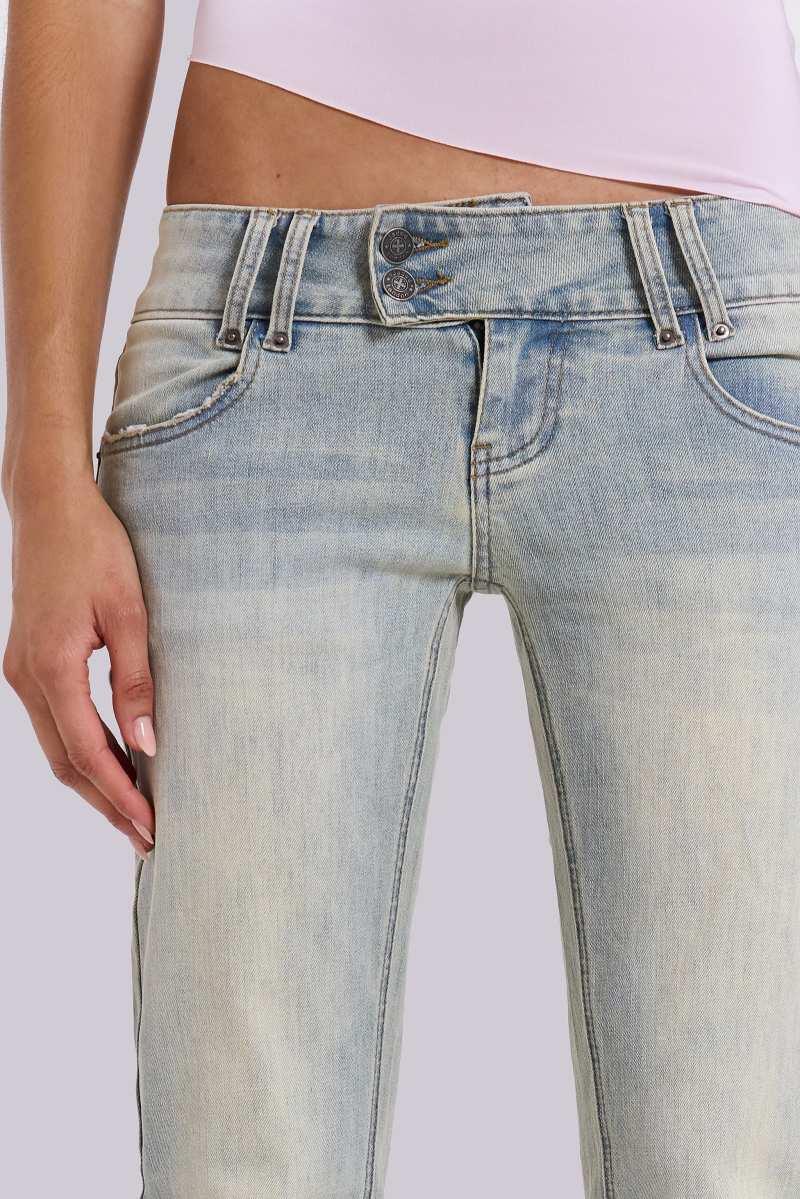 Jaded London Light Wash Thirteen Jeans Blue