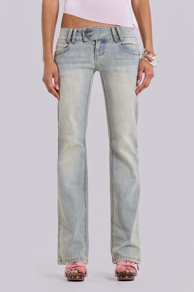 jaded london Light Wash Thirteen Jeans Blue