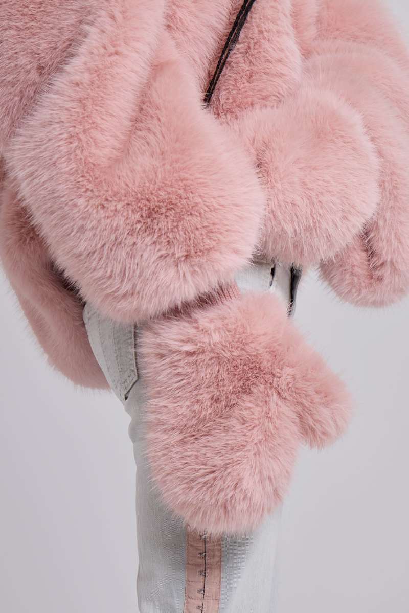 Jaded London Mara Faux Fur Gloves In Pink Pink