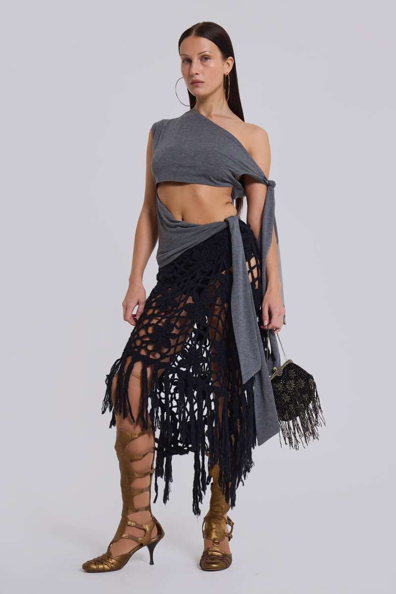 Jaded London Mena Asymmetric Top Grey