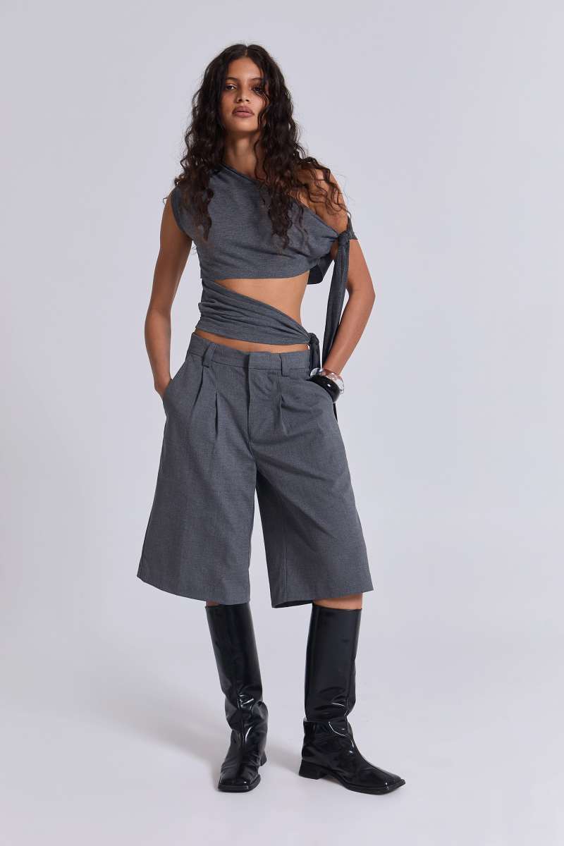 Jaded London Mena Asymmetric Top Grey