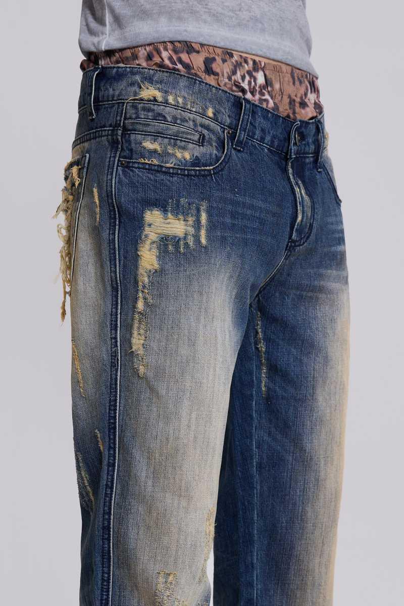 Jaded London Metal Flared Jeans Blue