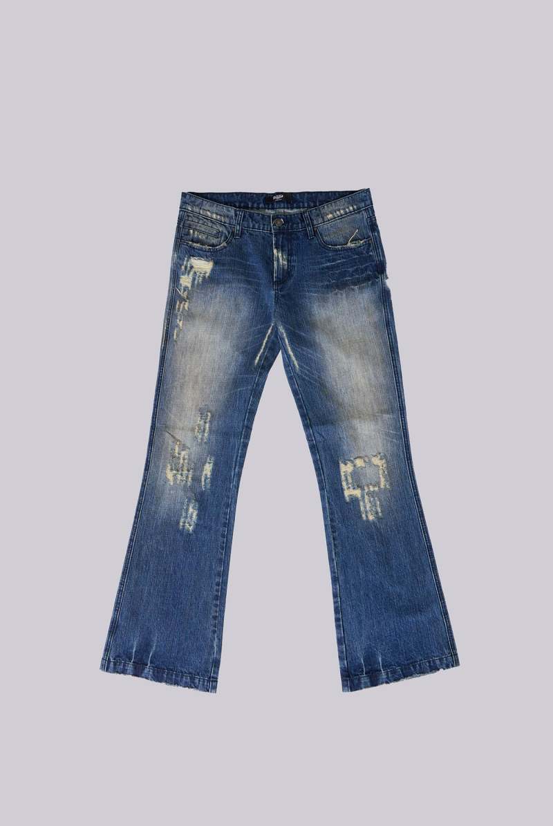 jaded london Metal Flared Jeans Blue