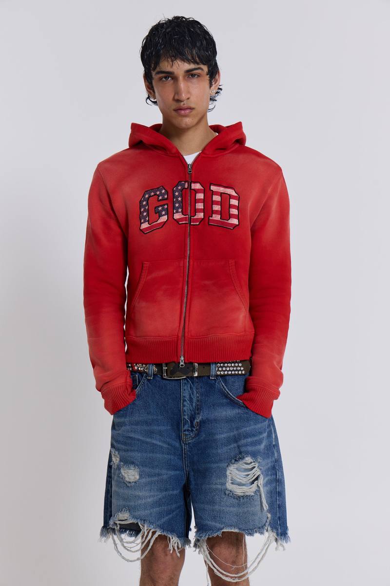 Jaded London Mid Blue Revenge Jorts Blue