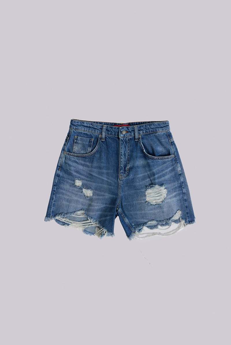 jaded london Mid Blue Revenge Jorts Blue