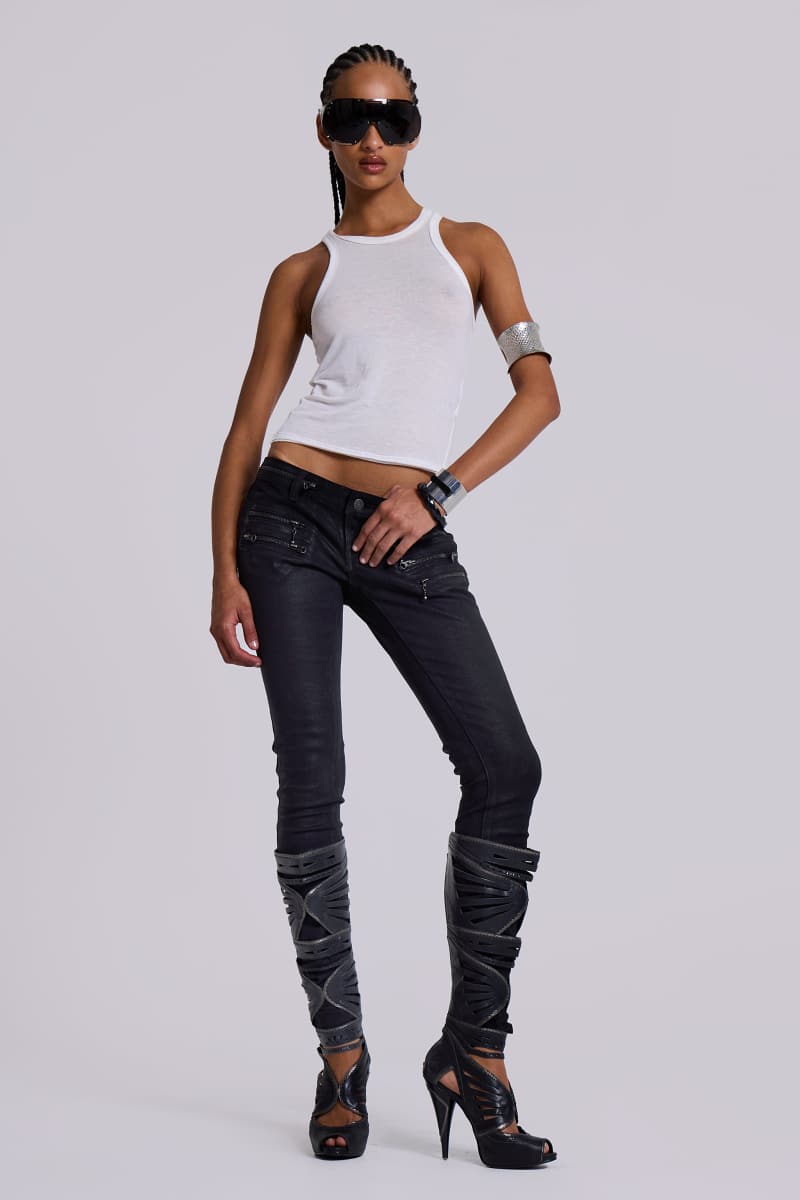 Jaded London Mist Racer Vest Top White