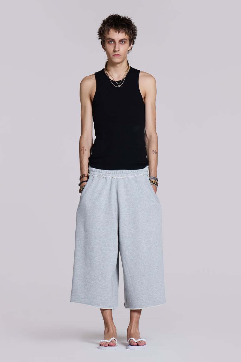 Jaded London Monster 3/4 Grey Marl Shorts Grey