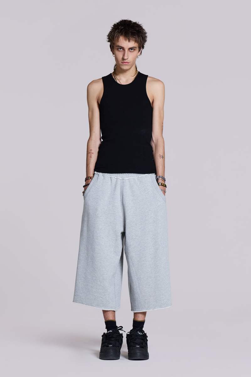 Jaded London Monster 3/4 Grey Marl Shorts Grey