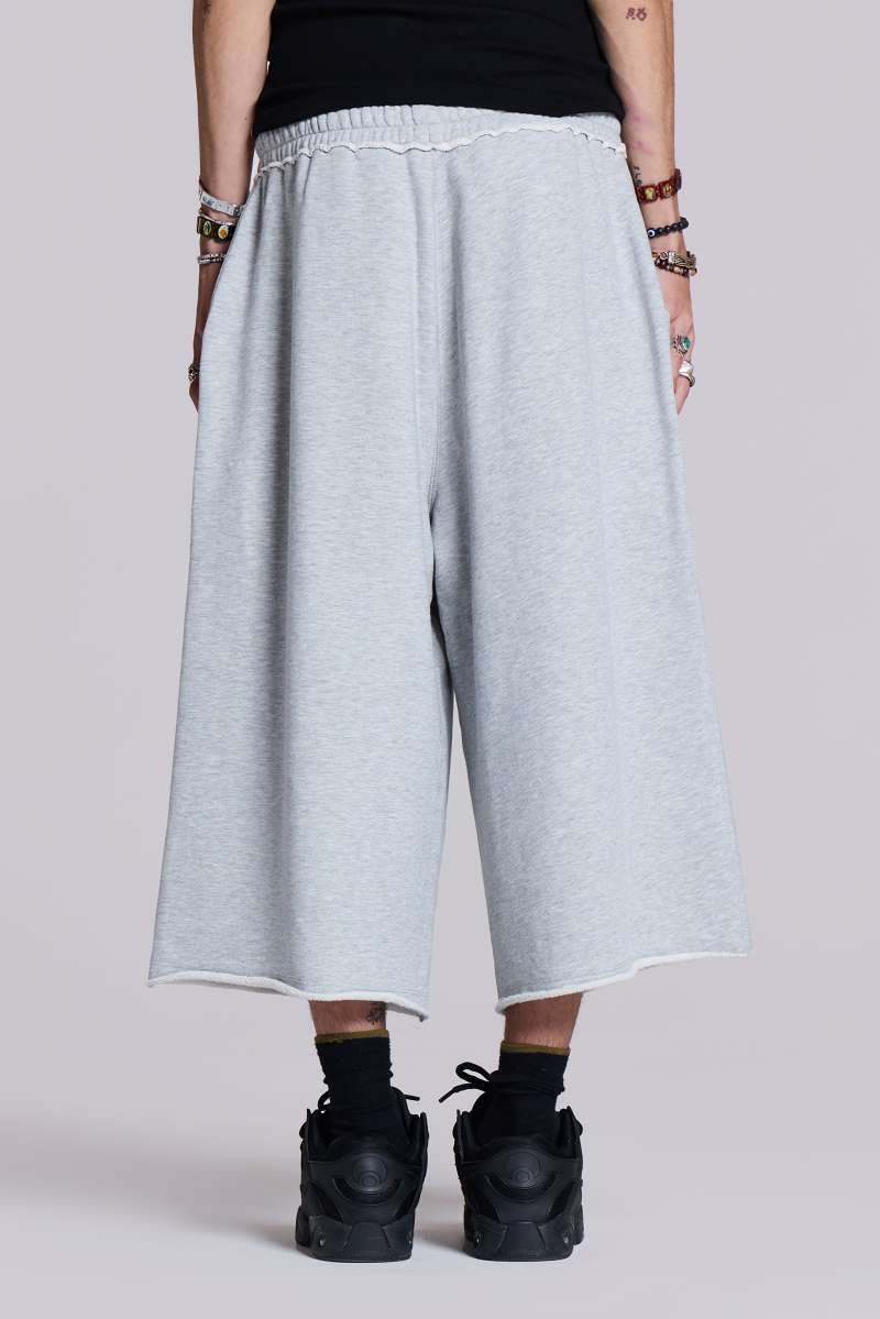 Jaded London Monster 3/4 Grey Marl Shorts Grey