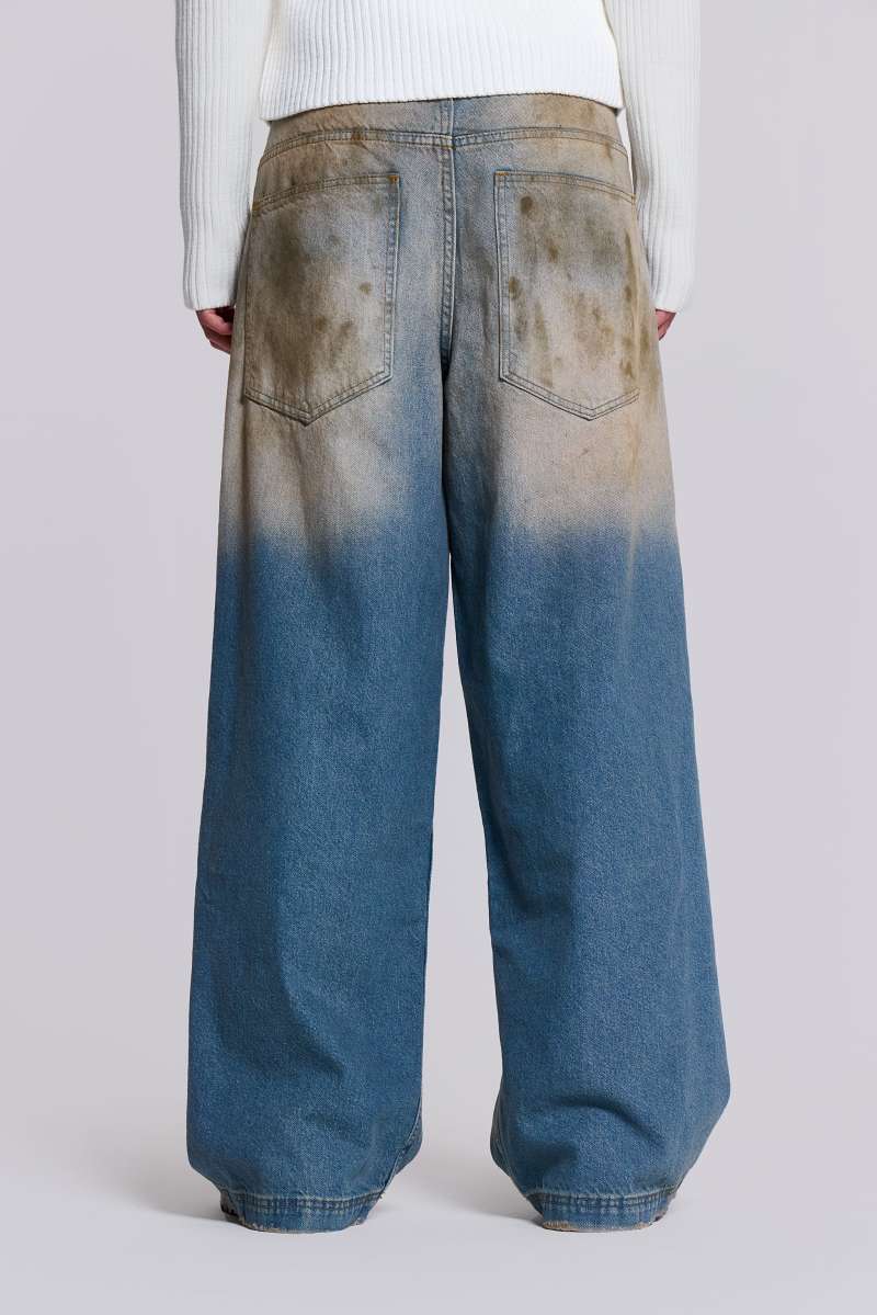 Jaded London Mud Wash Colossus Jeans Blue