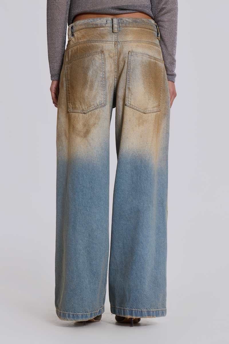 Jaded London Mud Wash Colossus Jeans Blue