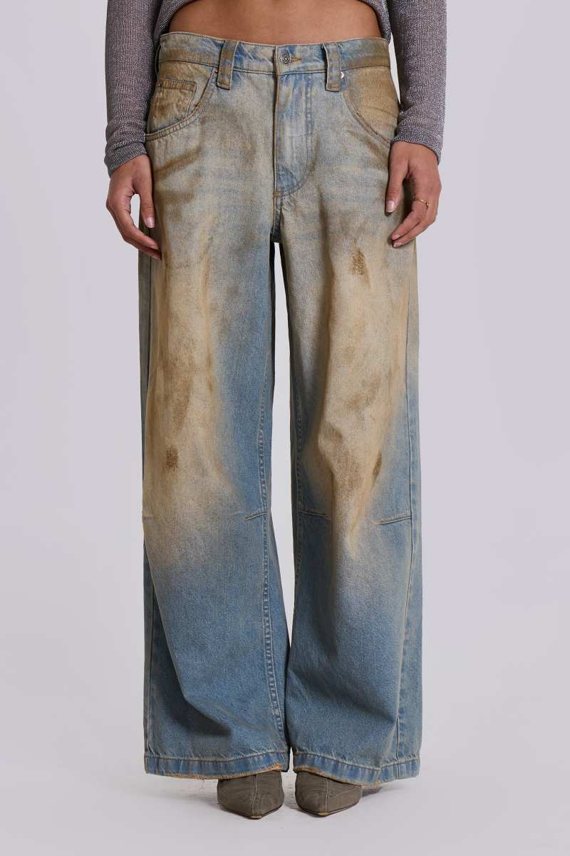 Jaded London Mud Wash Colossus Jeans Blue
