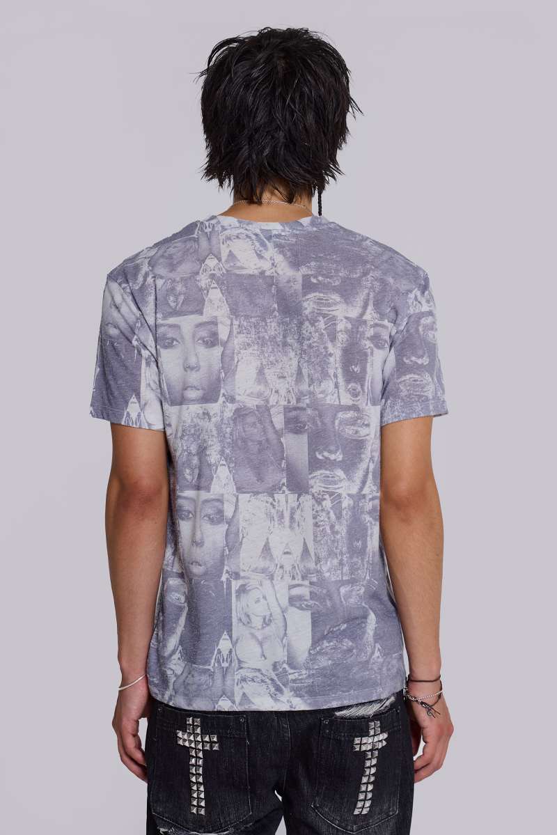 Jaded London Mugshot T Shirt Dusty Grey