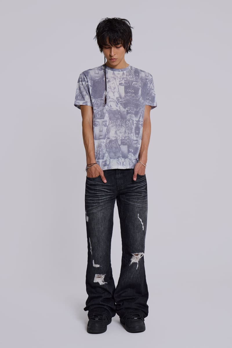 Jaded London Mugshot T Shirt Dusty Grey