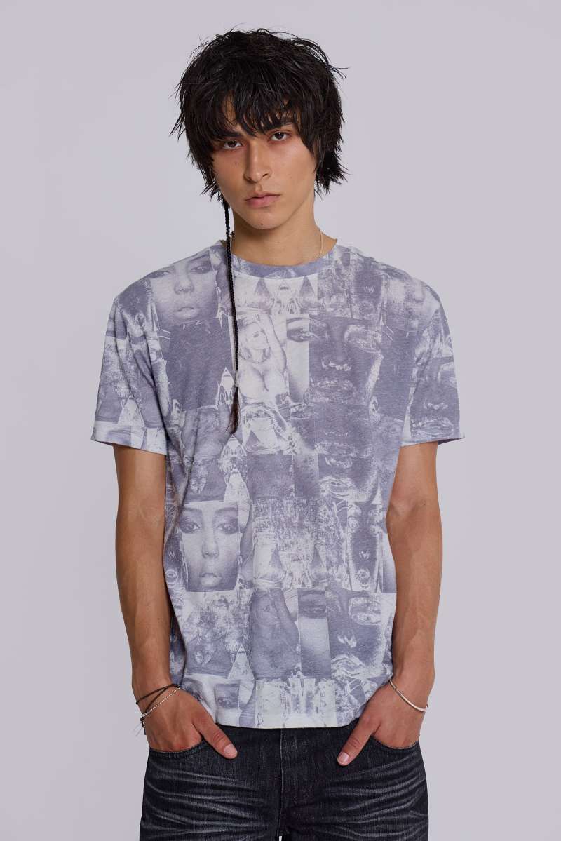 jaded london Mugshot T Shirt Dusty Grey