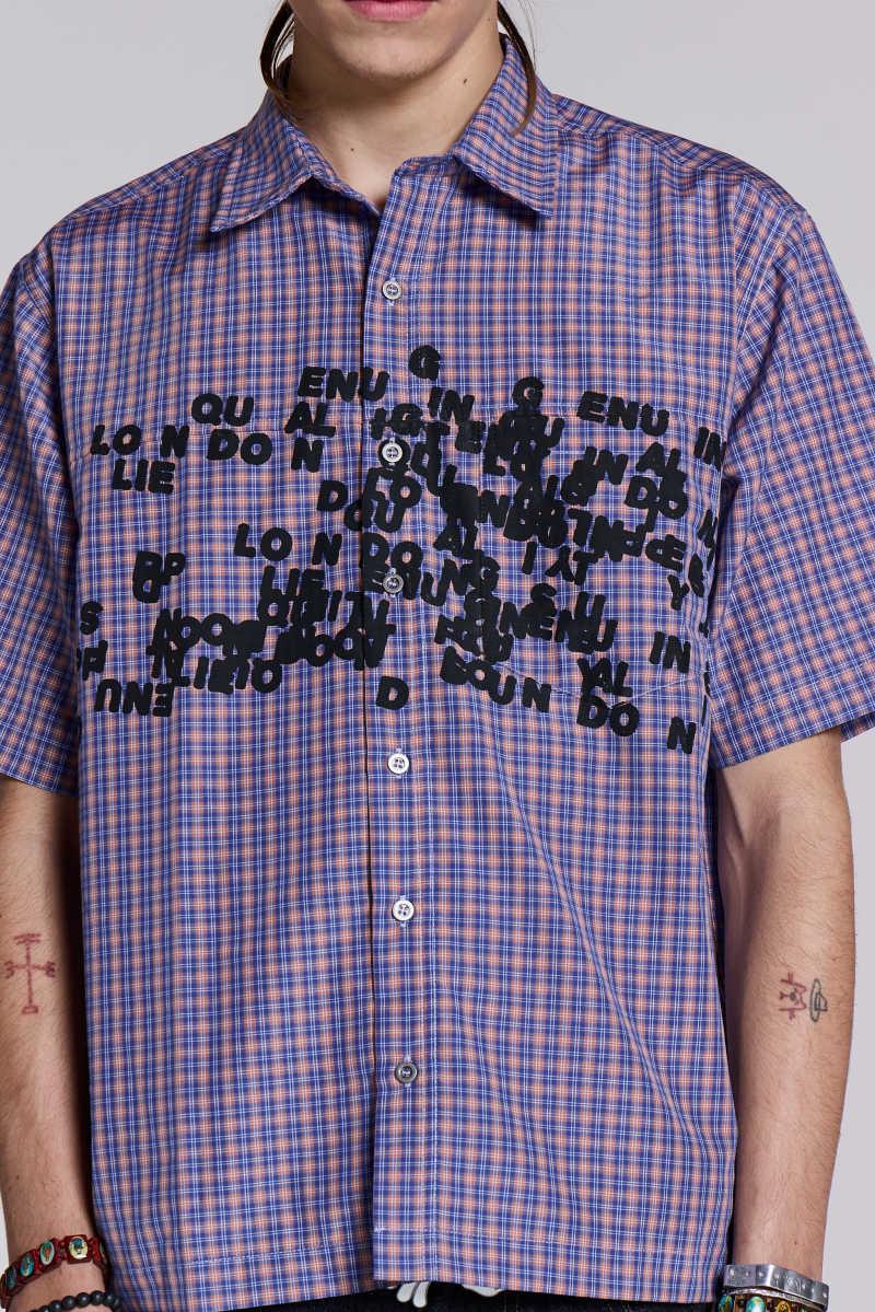 Jaded London Multi Typo Shirt Blue