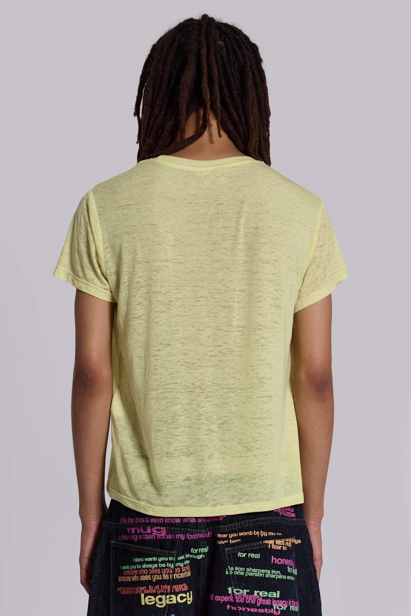 Jaded London Music Yellow T Shirt Yellow