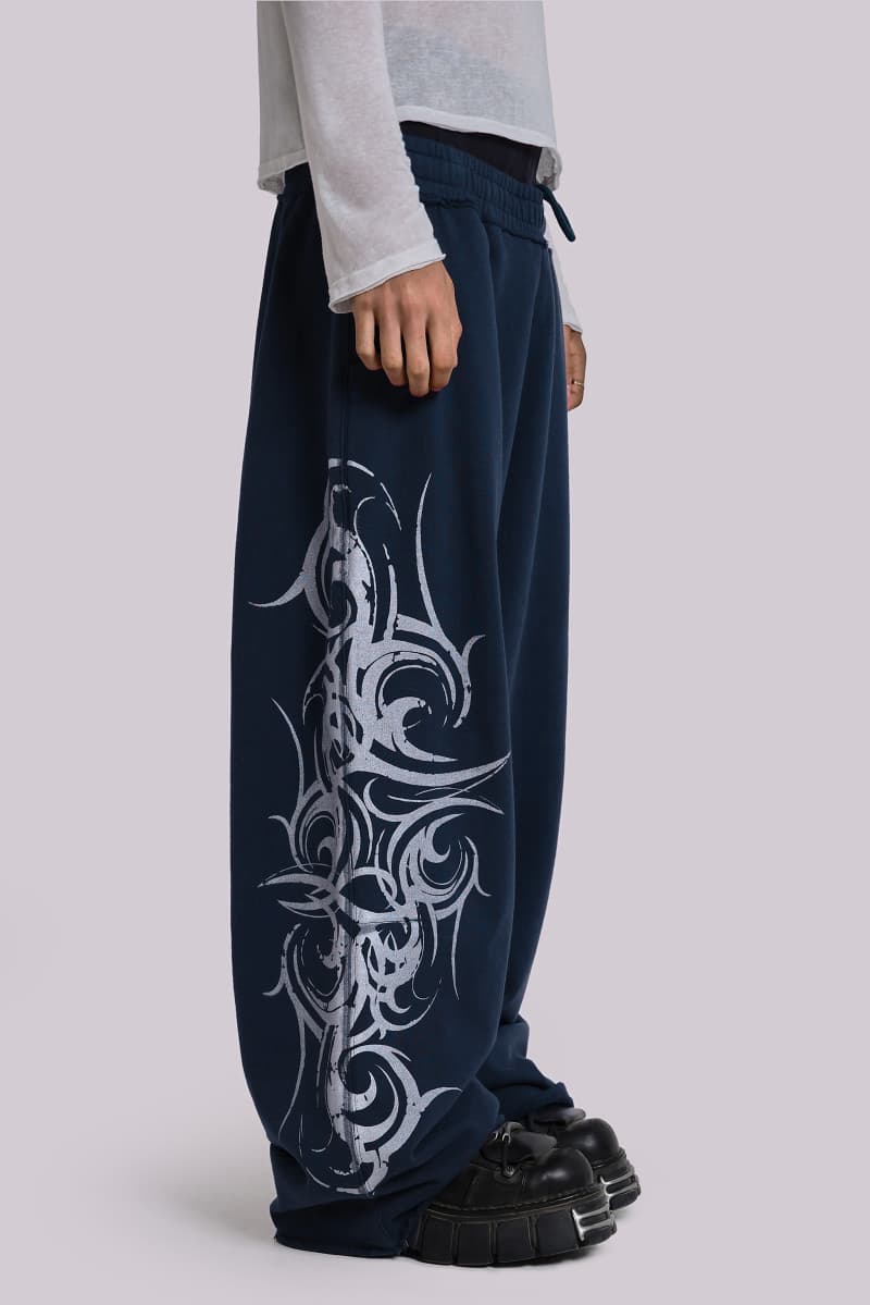 Jaded London Navy Baggy Blade Joggers Navy