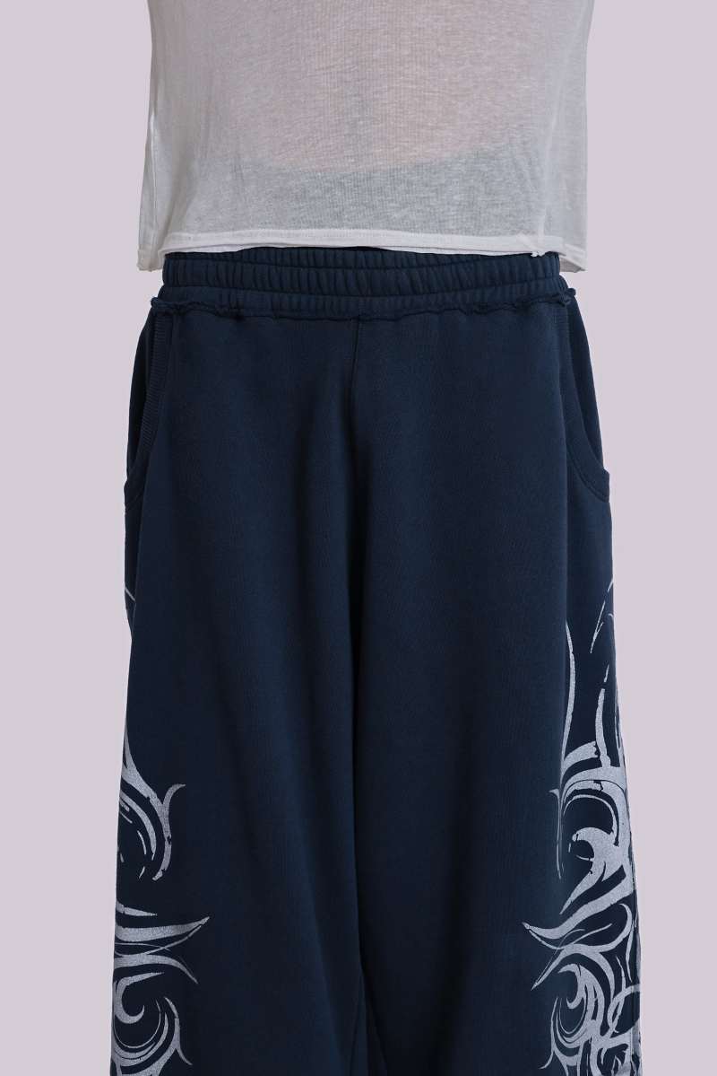 Jaded London Navy Baggy Blade Joggers Navy