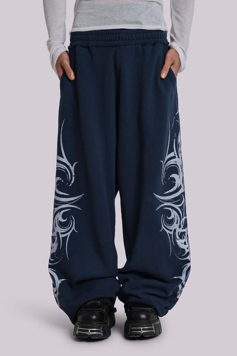 jaded london Navy Baggy Blade Joggers Navy